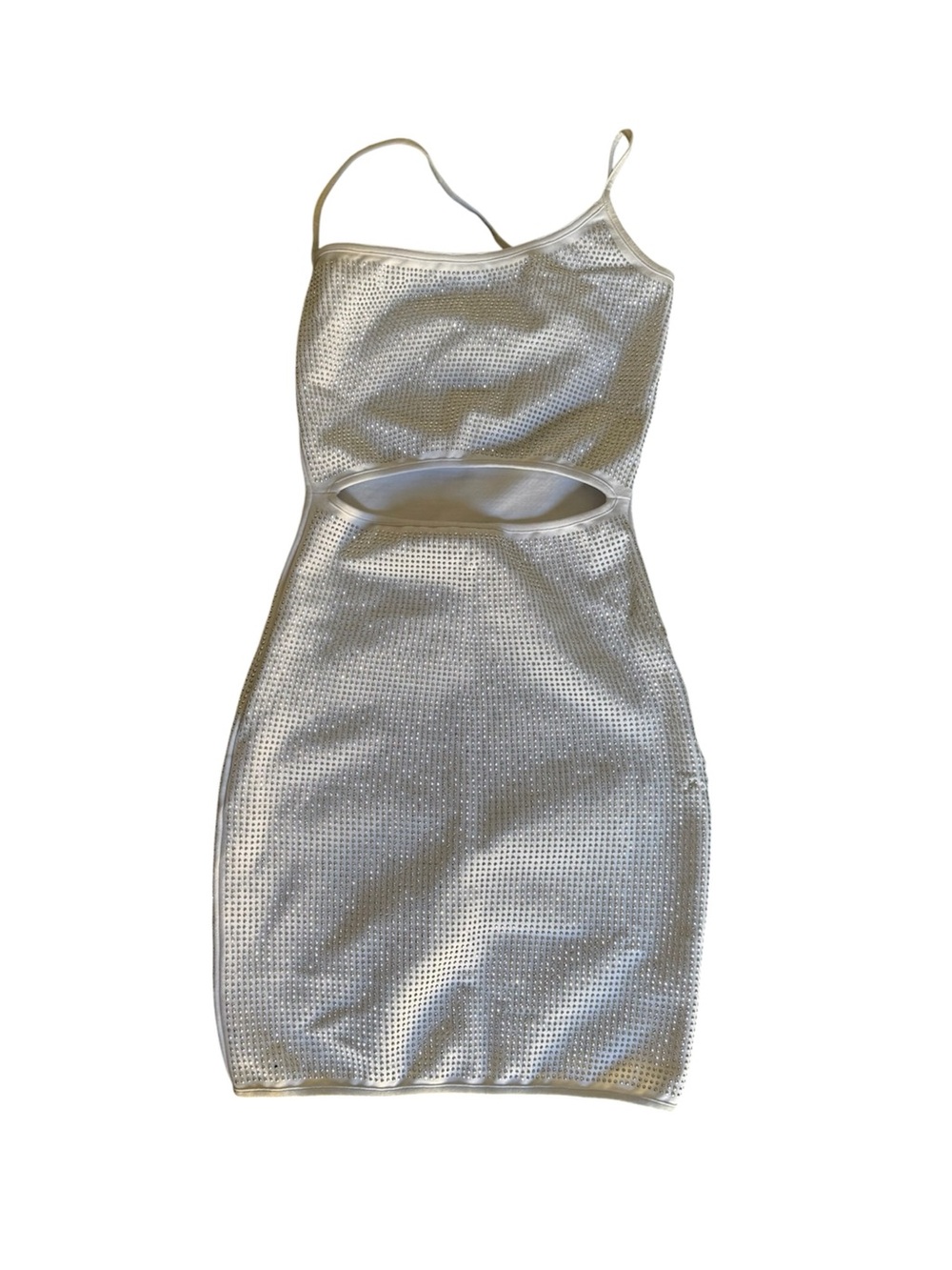 I.AM.GIA Silver Metallic Cutout Mini Dress